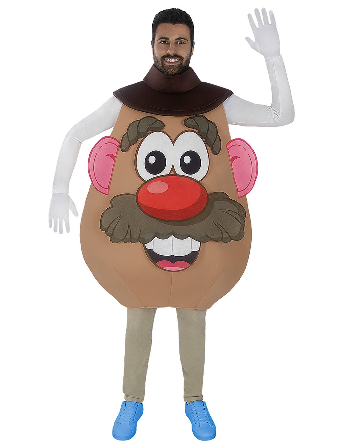 Déguisement Mr Patate Toy Story pour adulte marron avec chapeau et gants blancs
