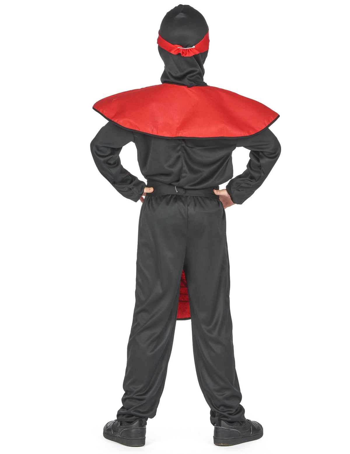 Vista trasera del disfraz ninja dragón rojo para niño