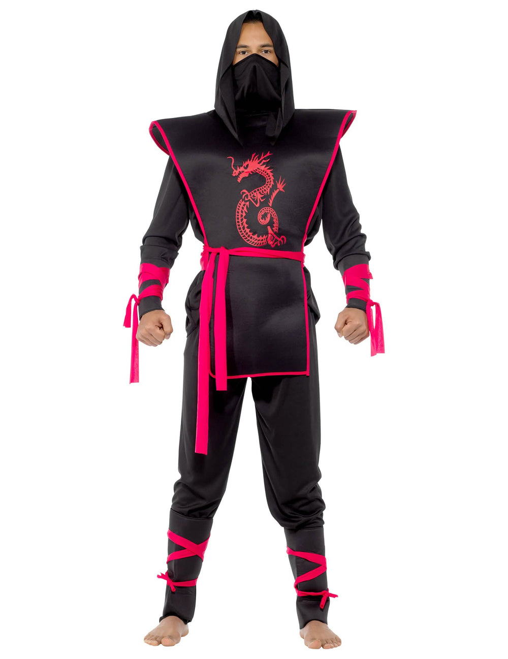 Vue de face du déguisement ninja pour homme