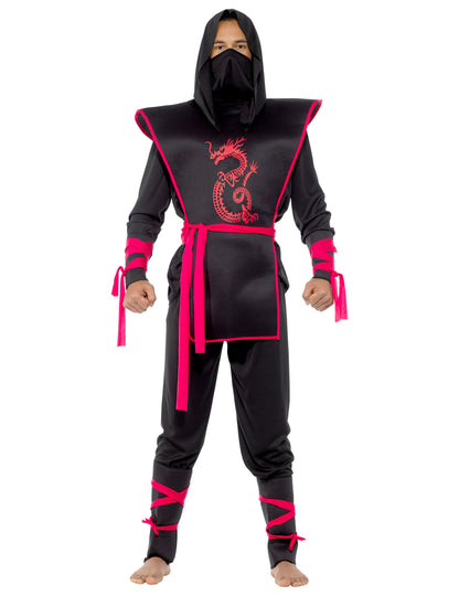 Vue de face du déguisement ninja pour homme