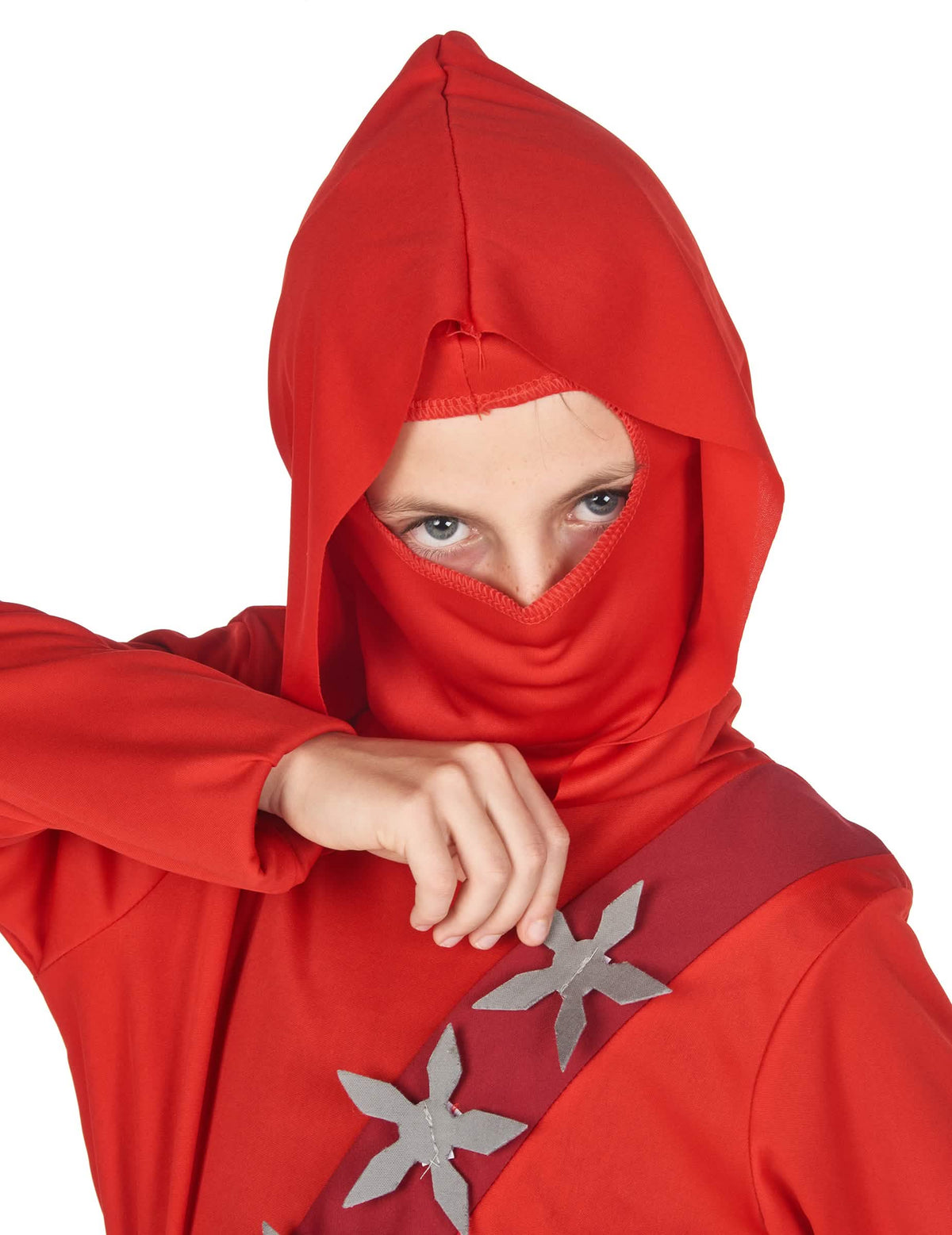 Déguisement ninja pour garçon rouge avec étoiles