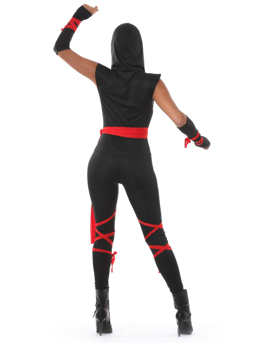 Vista trasera del disfraz ninja sexy para mujer