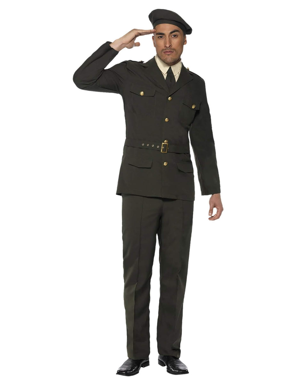 Saludo militar del disfraz de oficial militar para hombre