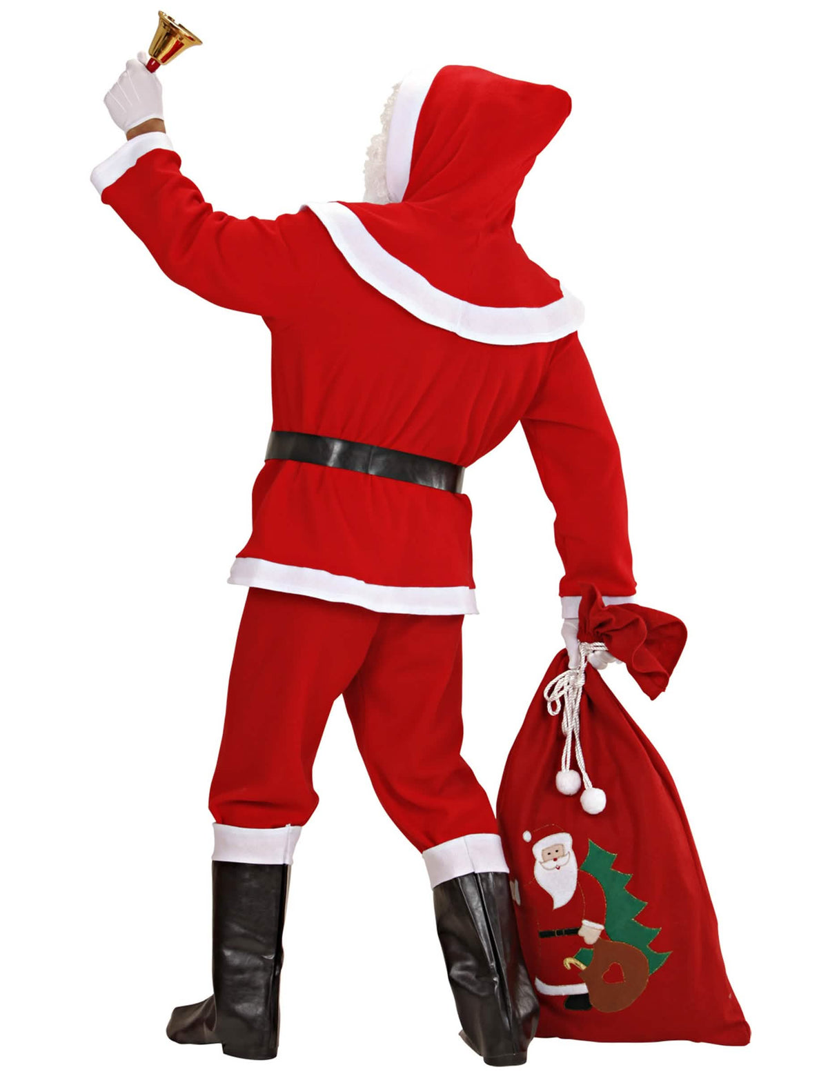 Vista trasera del disfraz de papá noel para hombre