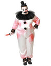 Déguisement Pierrot assassin pour homme blanc ensanglanté avec collerette noire