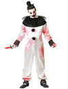 Déguisement de Pierrot assassin pour homme blanc et rouge ensanglanté avec chapeau noir