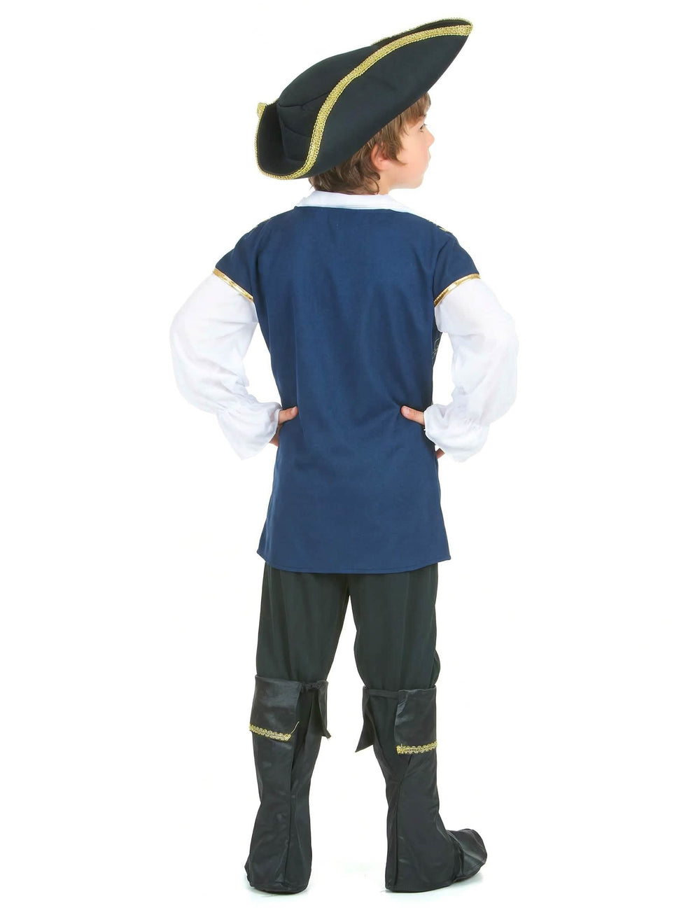 Vista de espalda del disfraz de pirata para niño