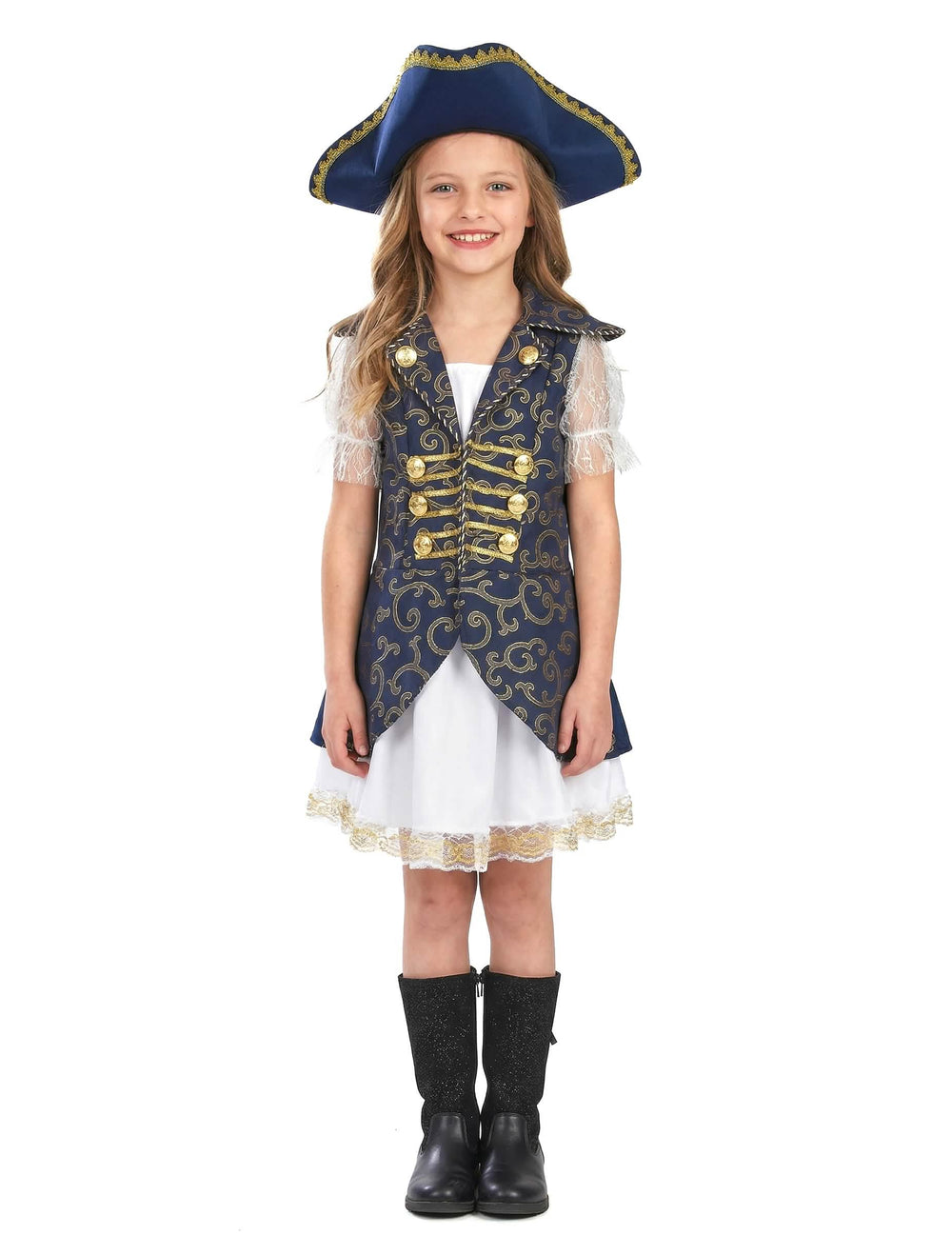 Vista general del disfraz de pirata para niña