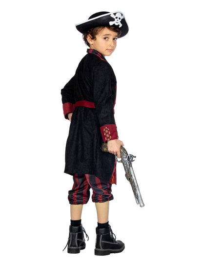 Disfraz de pirata burdeos y negro para niño