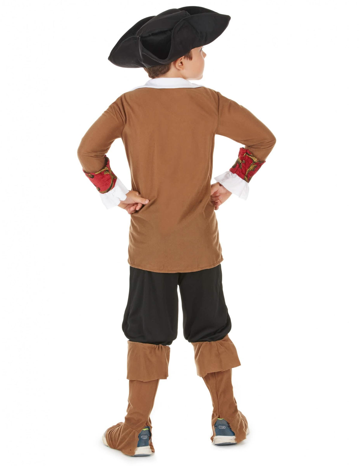 Vista de espalda del disfraz de pirata para niño