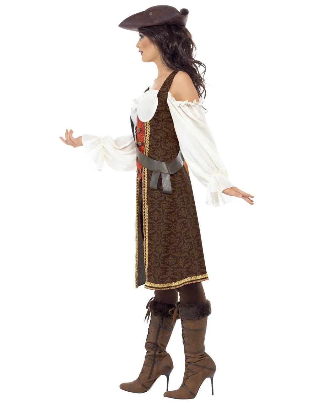 Vue de profil du déguisement de pirate pour femme