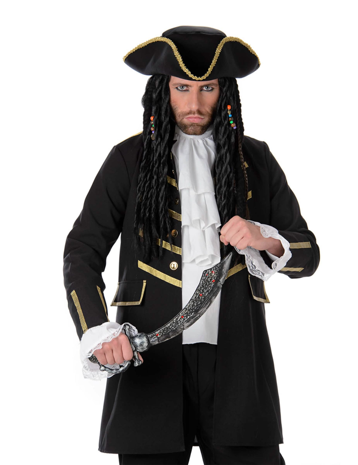 Primer plano del sable del disfraz de pirata