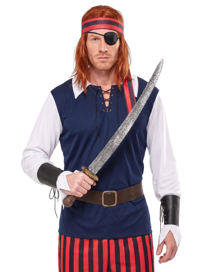 Disfraz de pirata rayas rojas y negras hombre