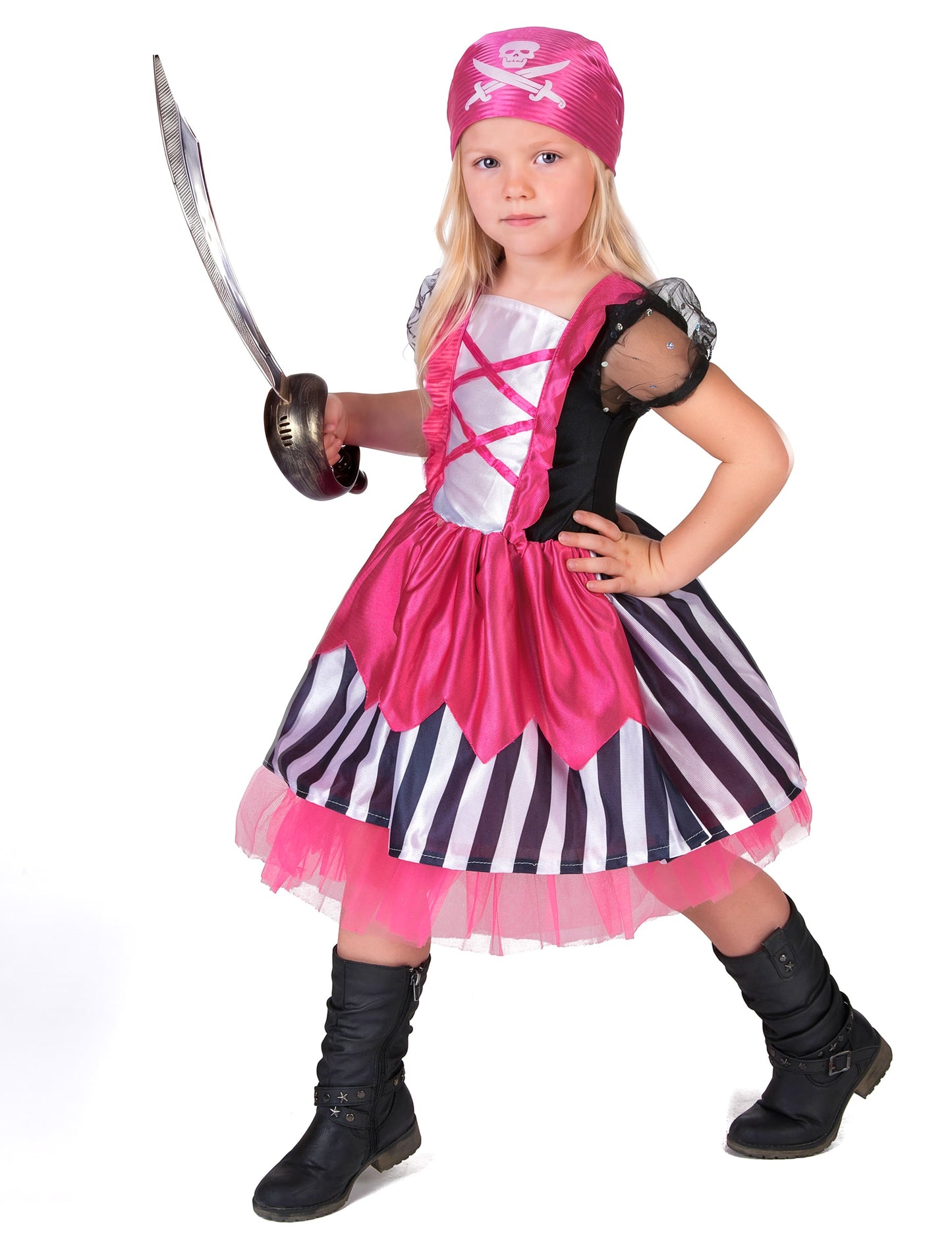 Disfraz pirata rosa niña