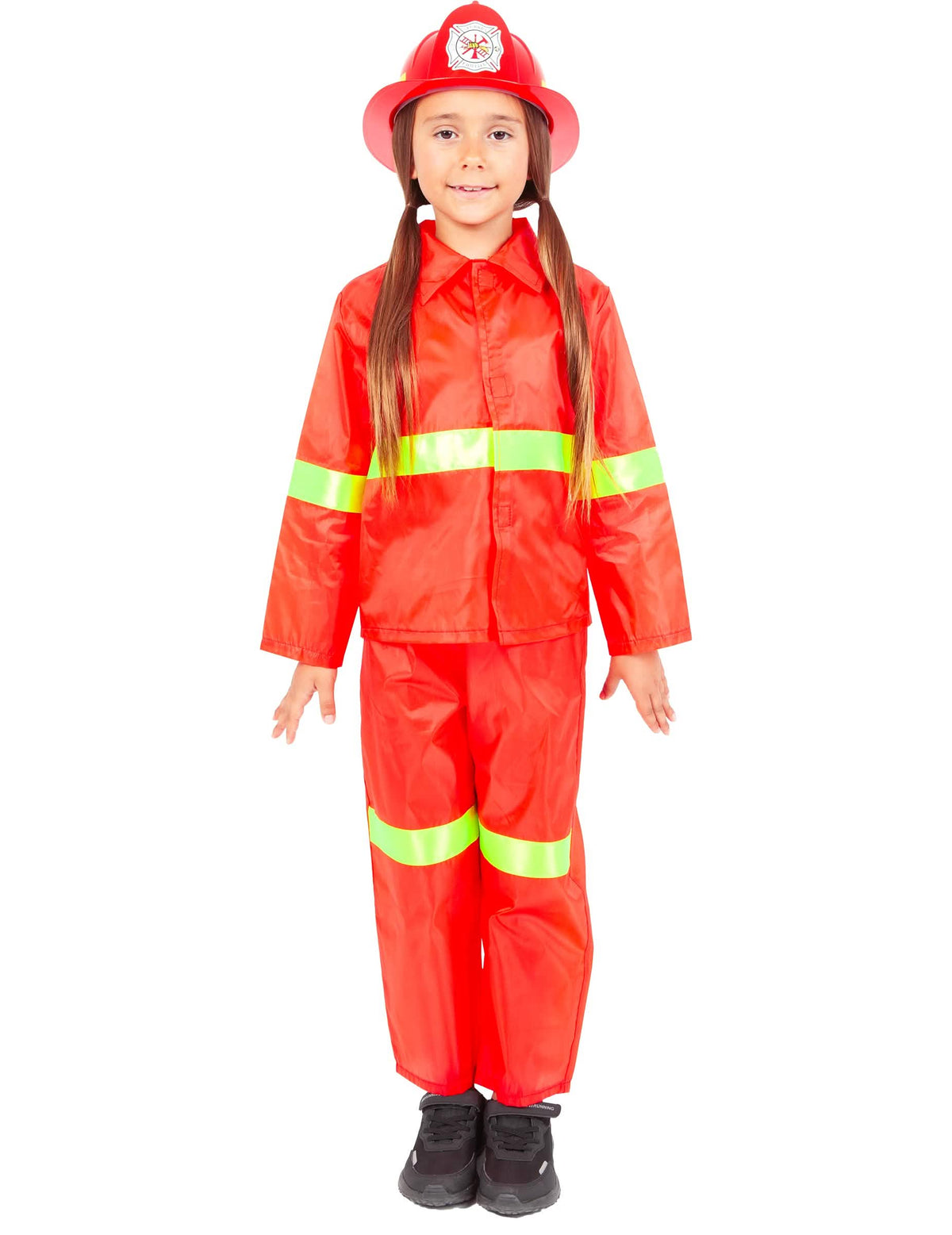 Vue de face du déguisement de pompier pour enfant