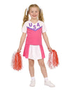 Déguisement pompom girl pour fille rose et blanc avec pompons