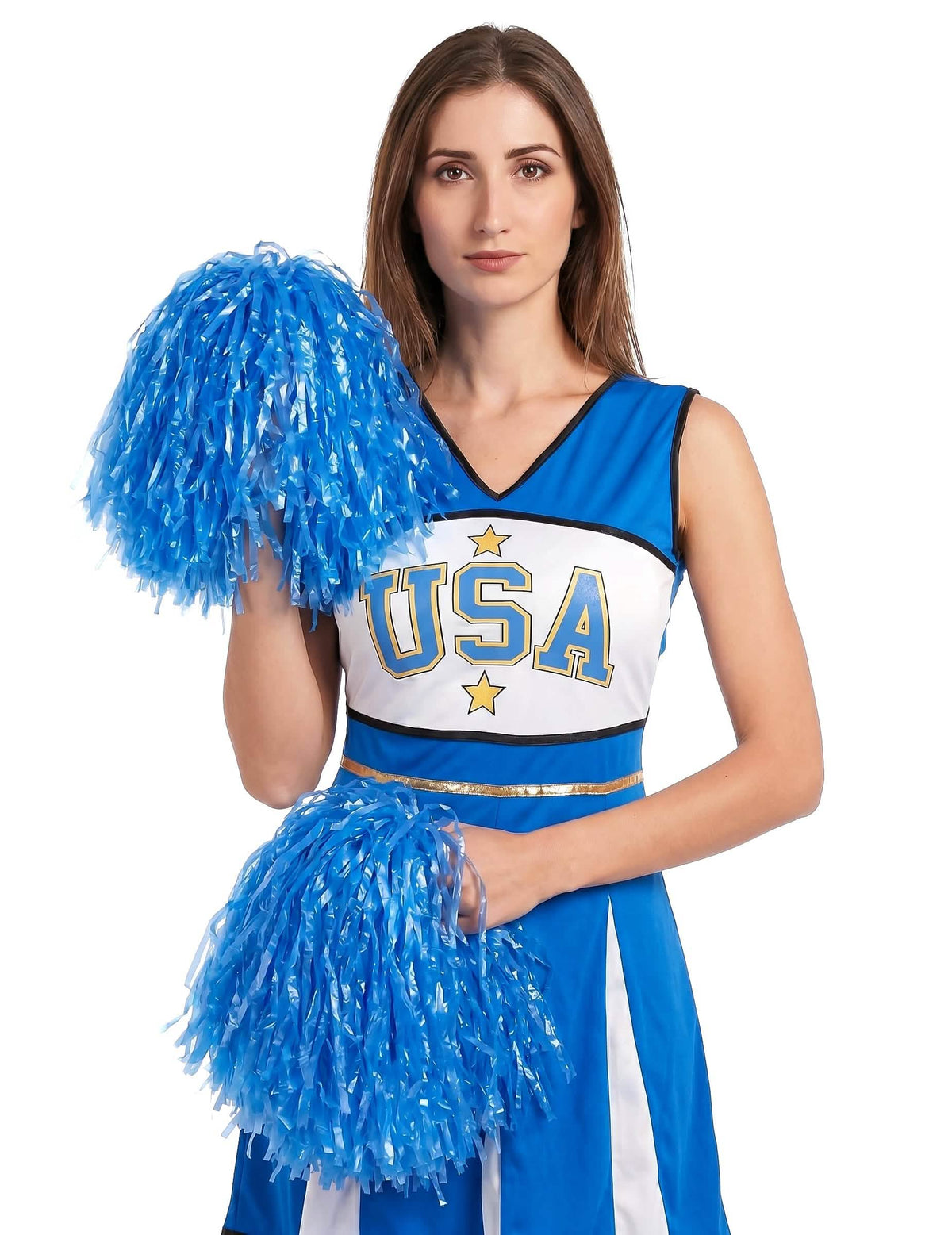 Disfraz de animadora USA azul - mujer 