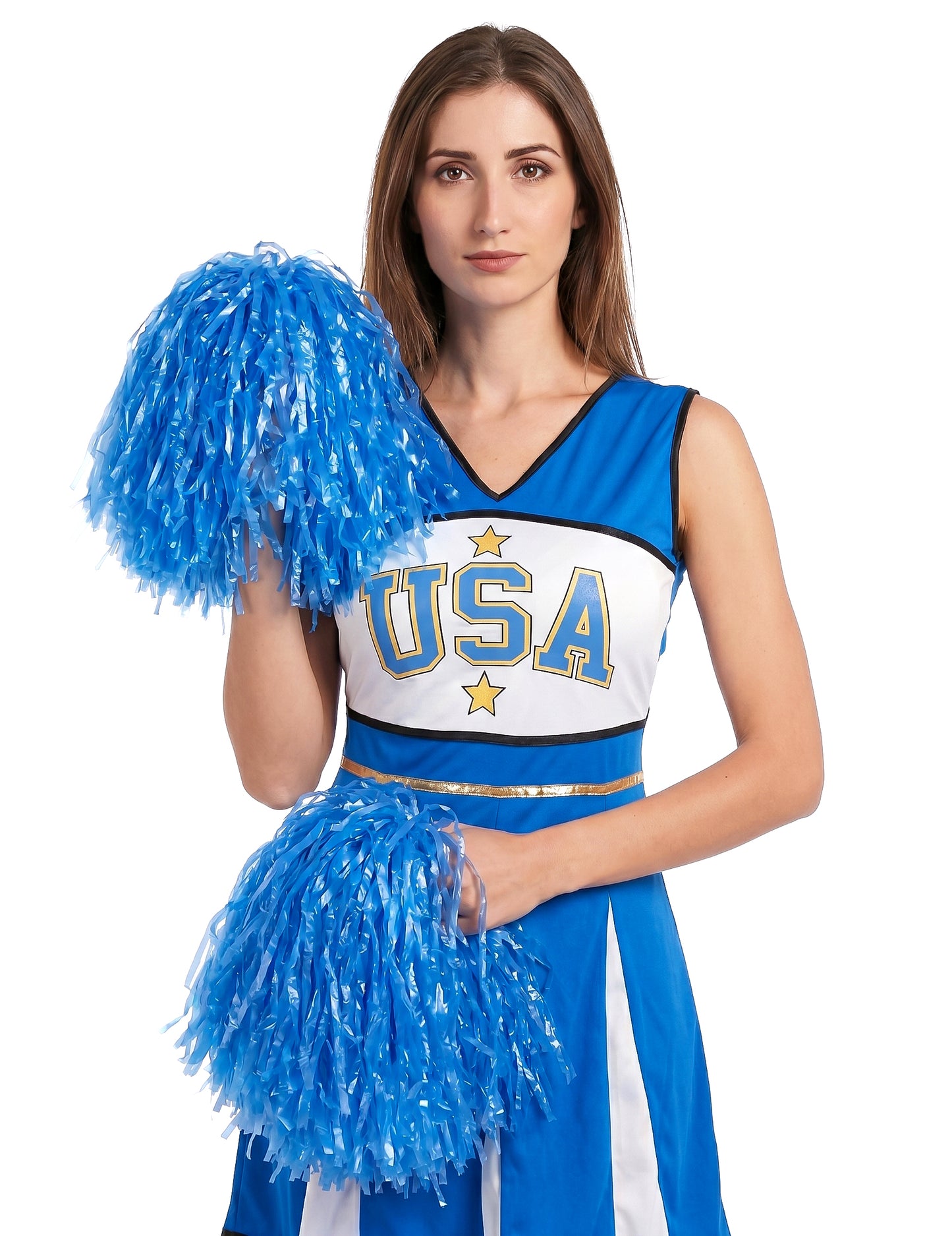 Disfraz de animadora USA azul - mujer