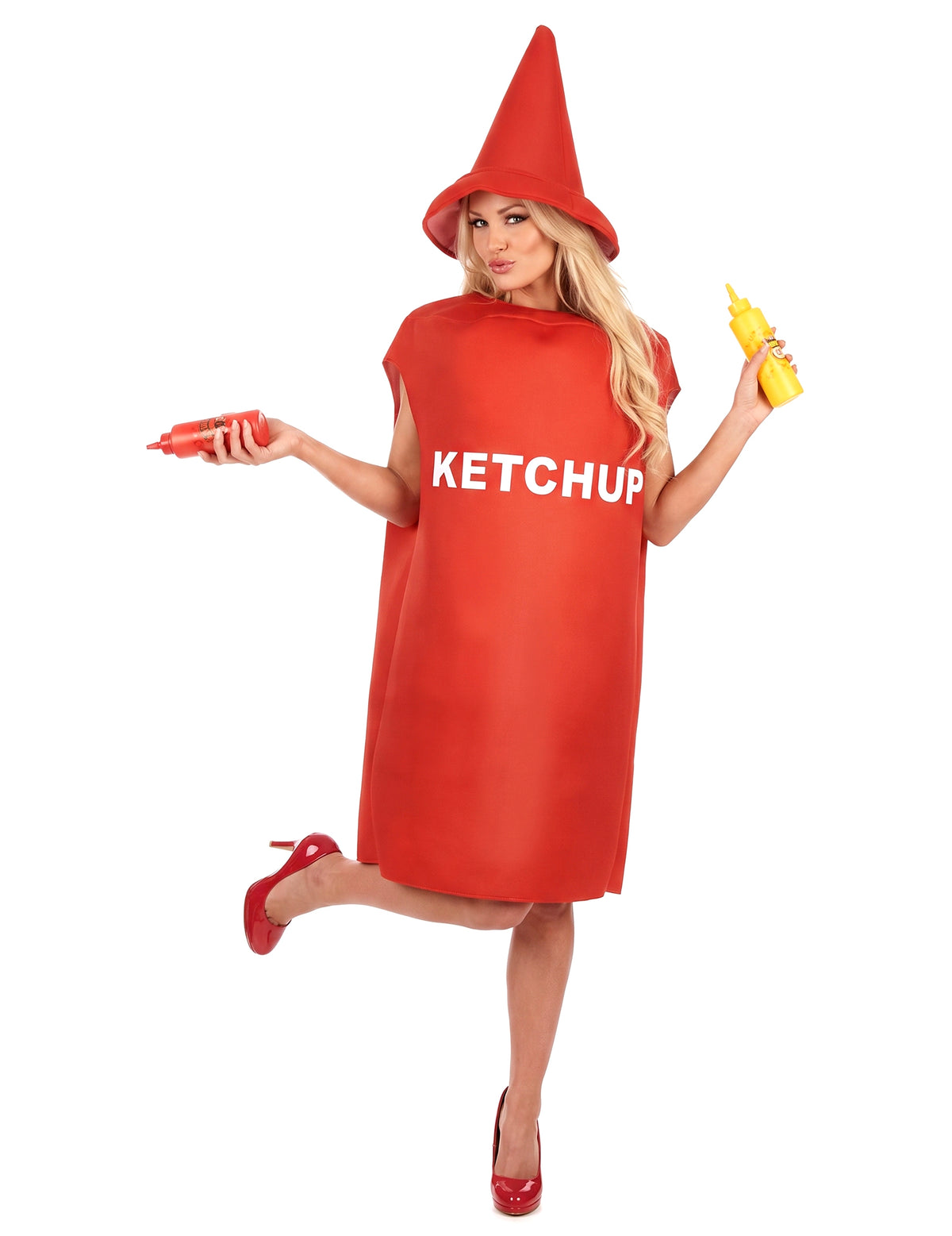 Disfraz de ketchup para adulto