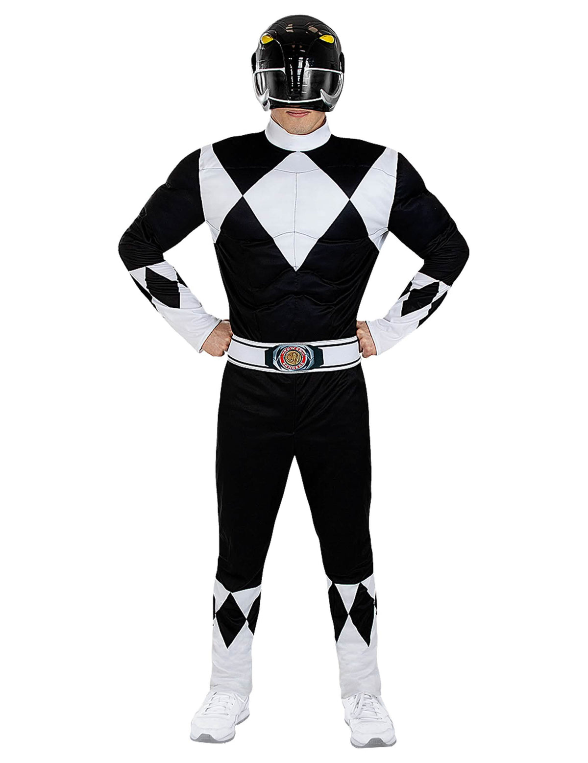 Vue d'ensemble du déguisement Power Ranger™ pour adulte noir