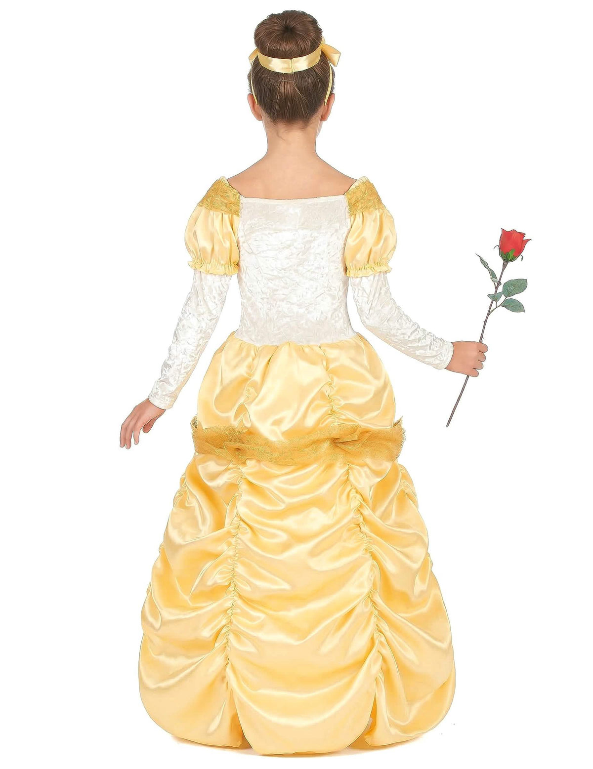Vista trasera del disfraz de princesa belleza para niña