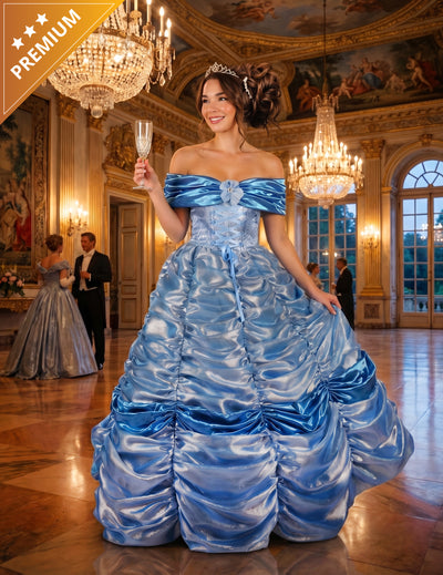 disfraz de princesa azul de alta gama para mujer