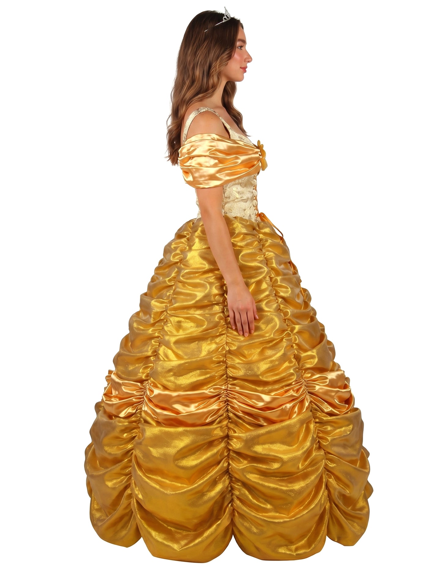 Disfraz de princesa amarillo de alta gama para mujer