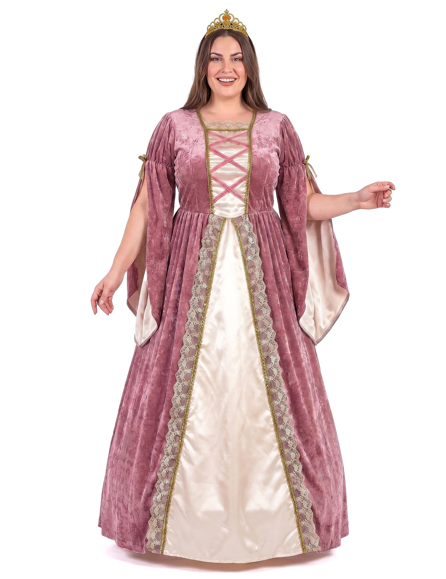Disfraz de Princesa Medieval Rosa y Blanco Grande Mujer
