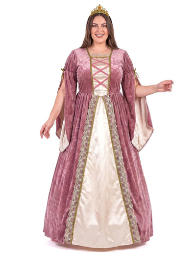 Disfraz de Princesa Medieval Rosa y Blanco Grande Mujer
