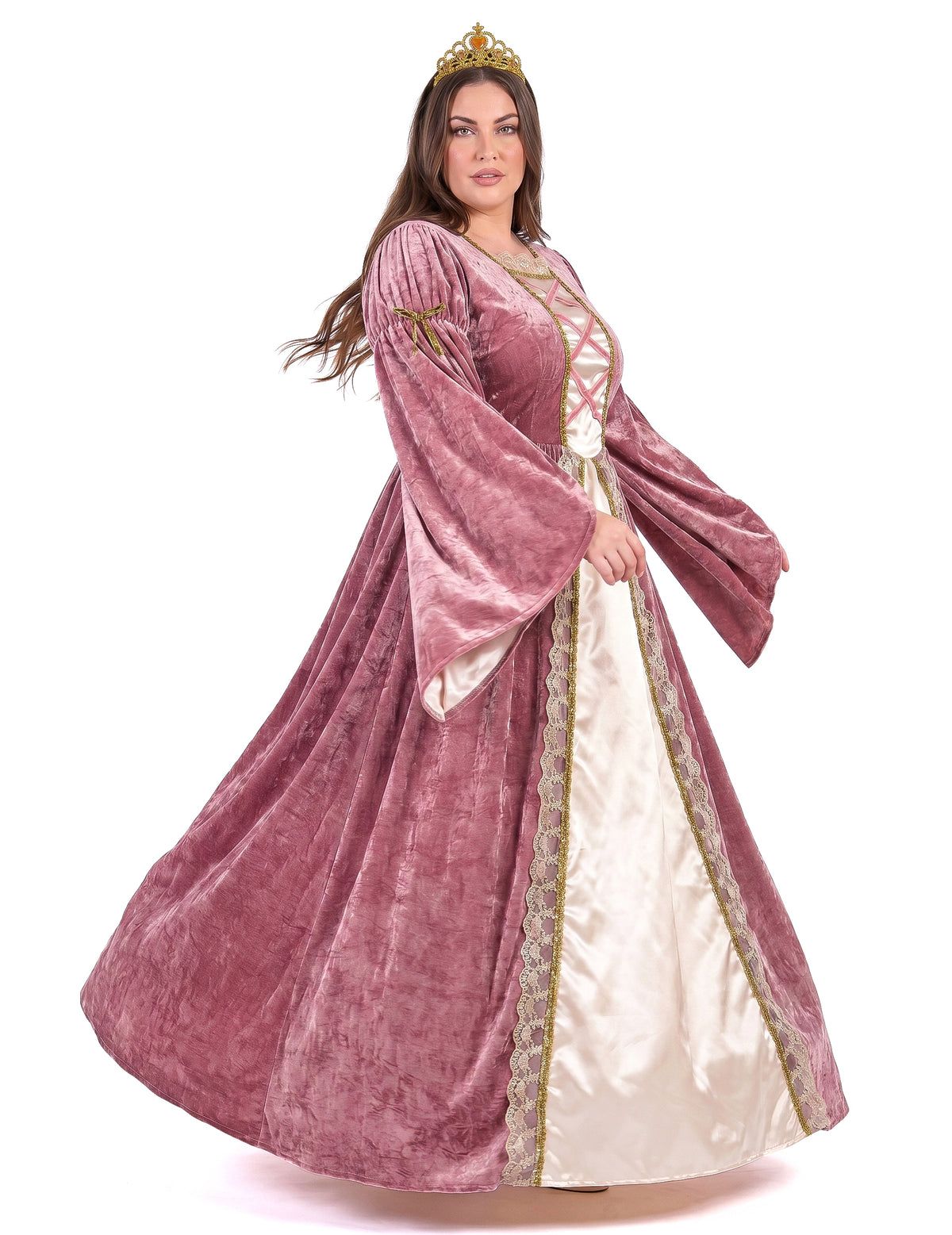 Disfraz de Princesa Medieval Rosa y Blanco Grande Mujer