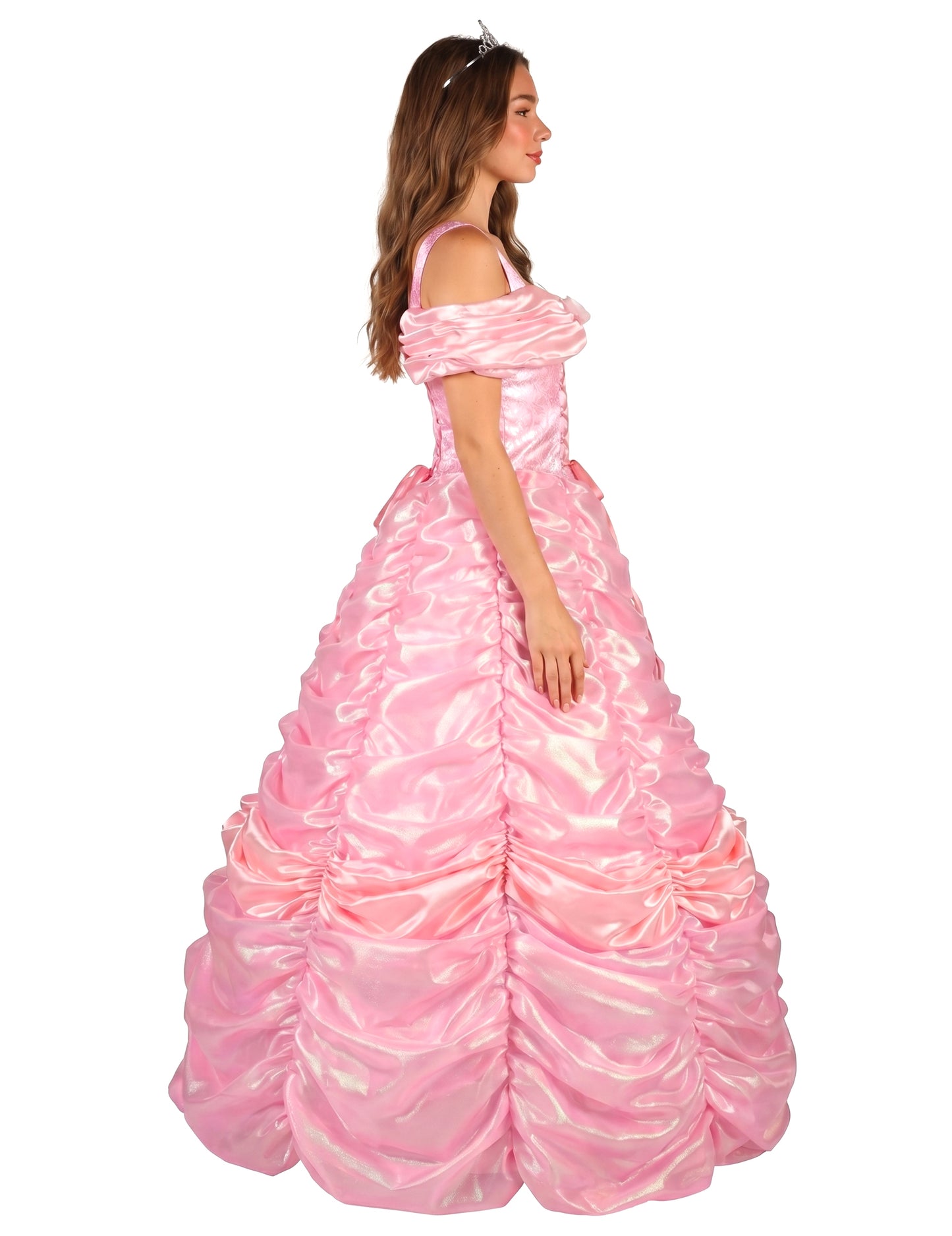 Disfraz de princesa rosa de alta gama para mujer