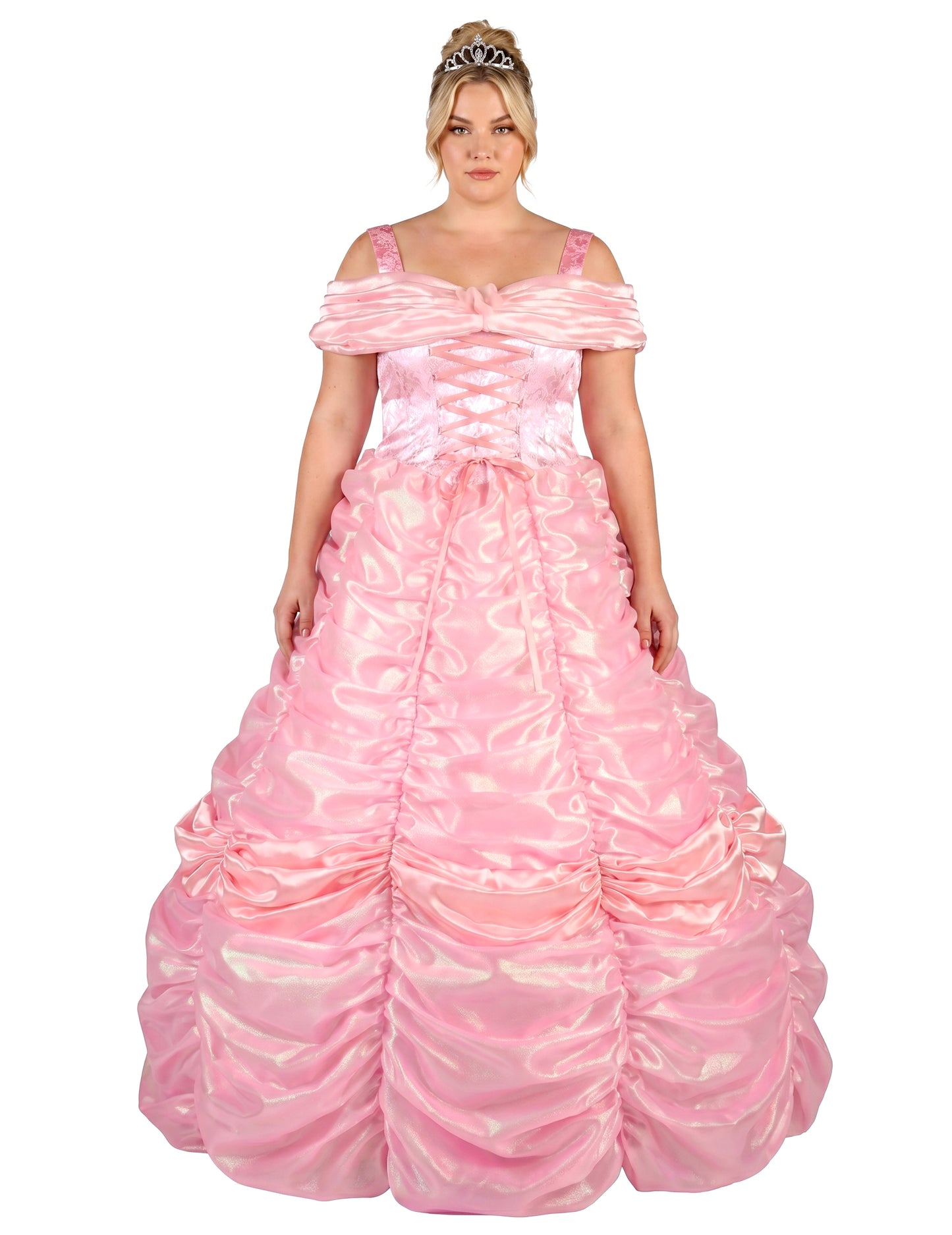 Disfraz de princesa rosa de alta gama para mujer