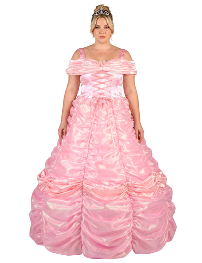 Disfraz de princesa rosa de alta gama para mujer