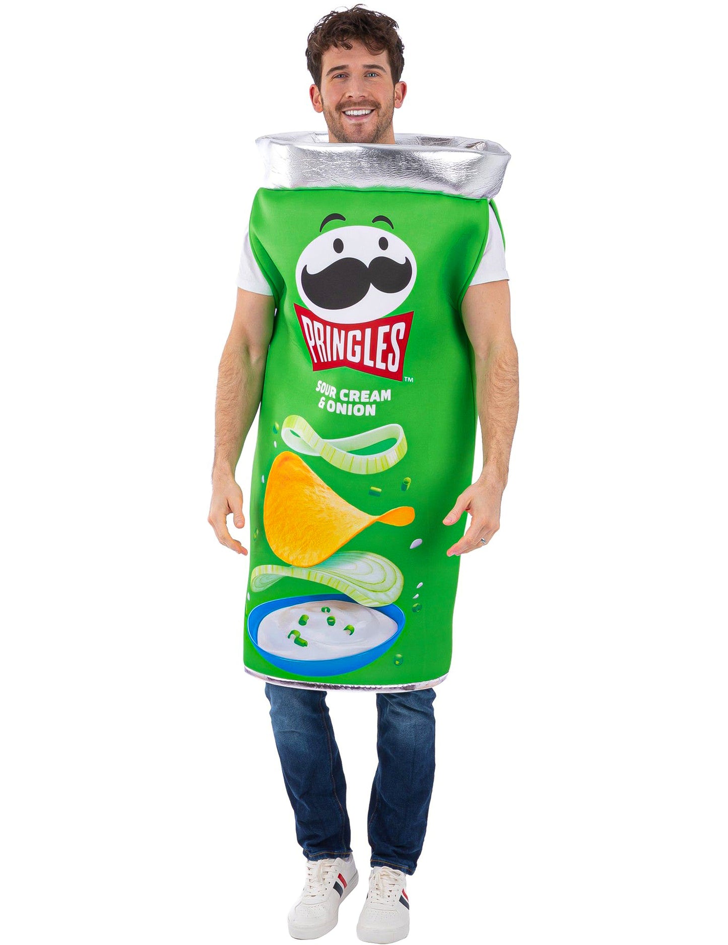 Disfraz de Pringles® sabor crema agria y cebolla para adulto
