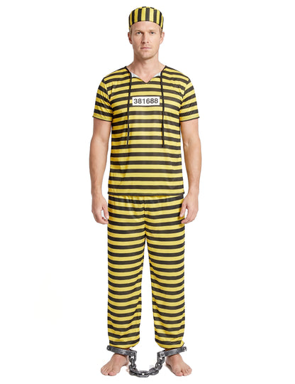 Disfraz de prisionero amarillo para hombre