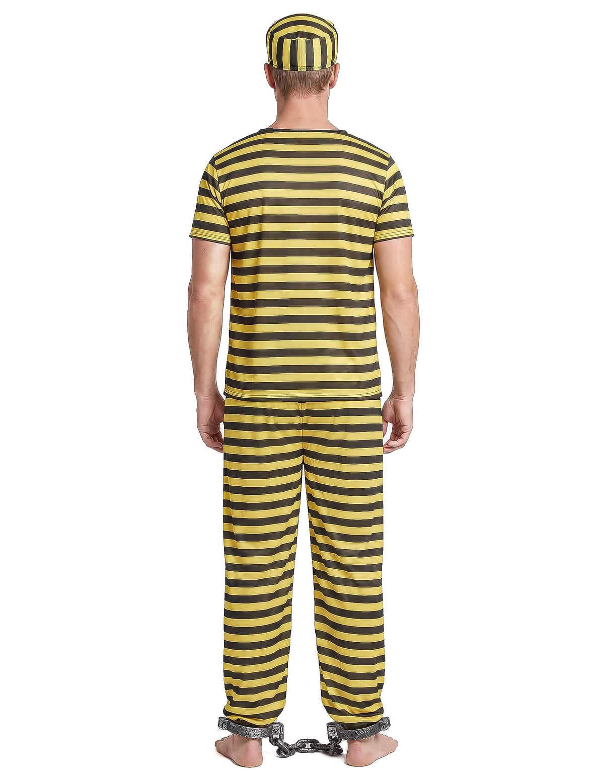 Disfraz de prisionero amarillo para hombre