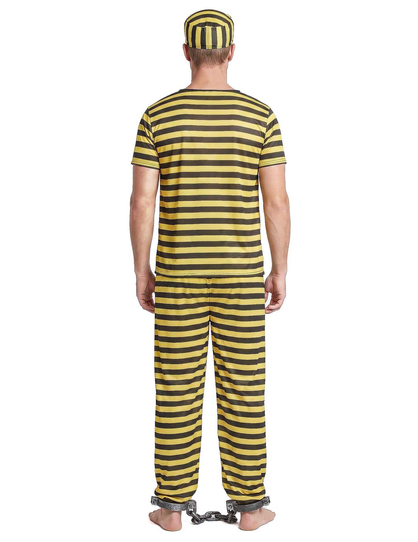 Disfraz de prisionero amarillo para hombre