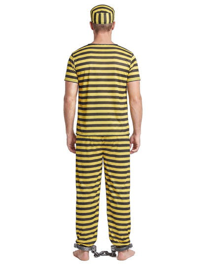 Disfraz de prisionero amarillo para hombre