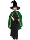 Déguisement professeur McGonagall Harry Potter pour enfant vert et noir avec chapeau de sorcière