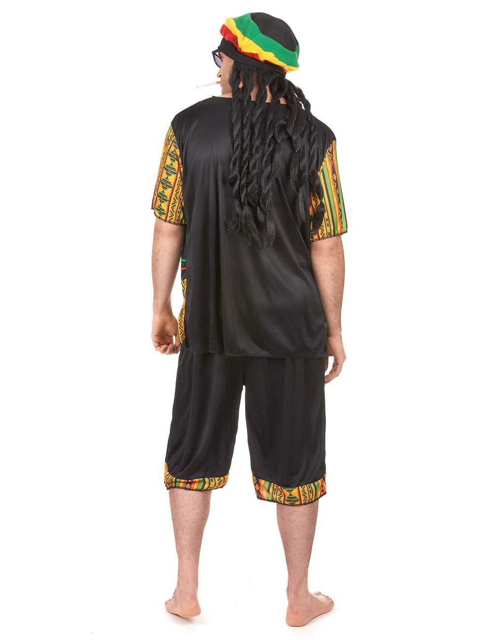 Vue de dos du déguisement rasta pour homme