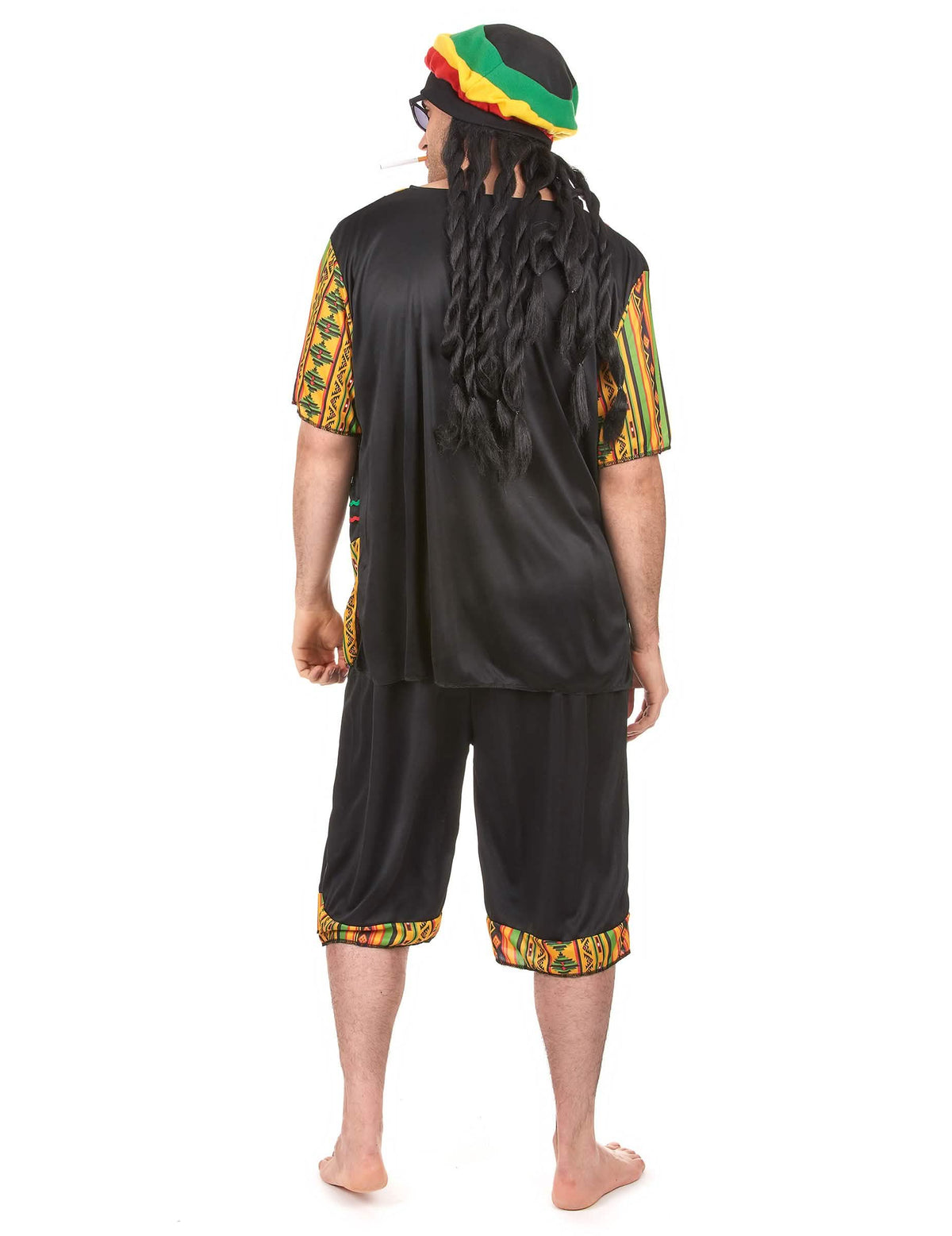 Vue de dos du déguisement rasta pour homme