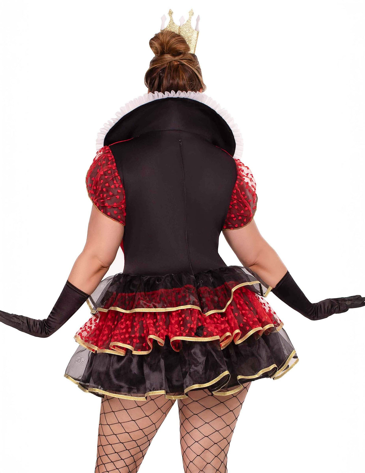 Vue de dos de la robe du déguisement de reine de cœur sexy