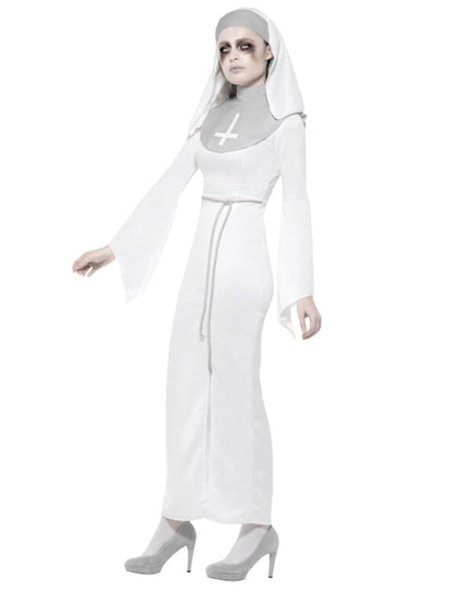 Vue de profil du déguisement de religieuse possédée pour femme