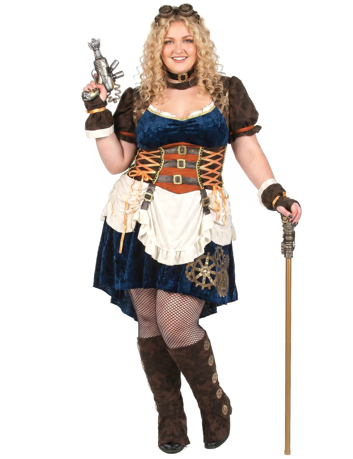 Disfraz de steampunk retro futurista para mujer talla grande