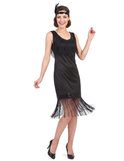 Disfraz vestido charlestón negro mujer