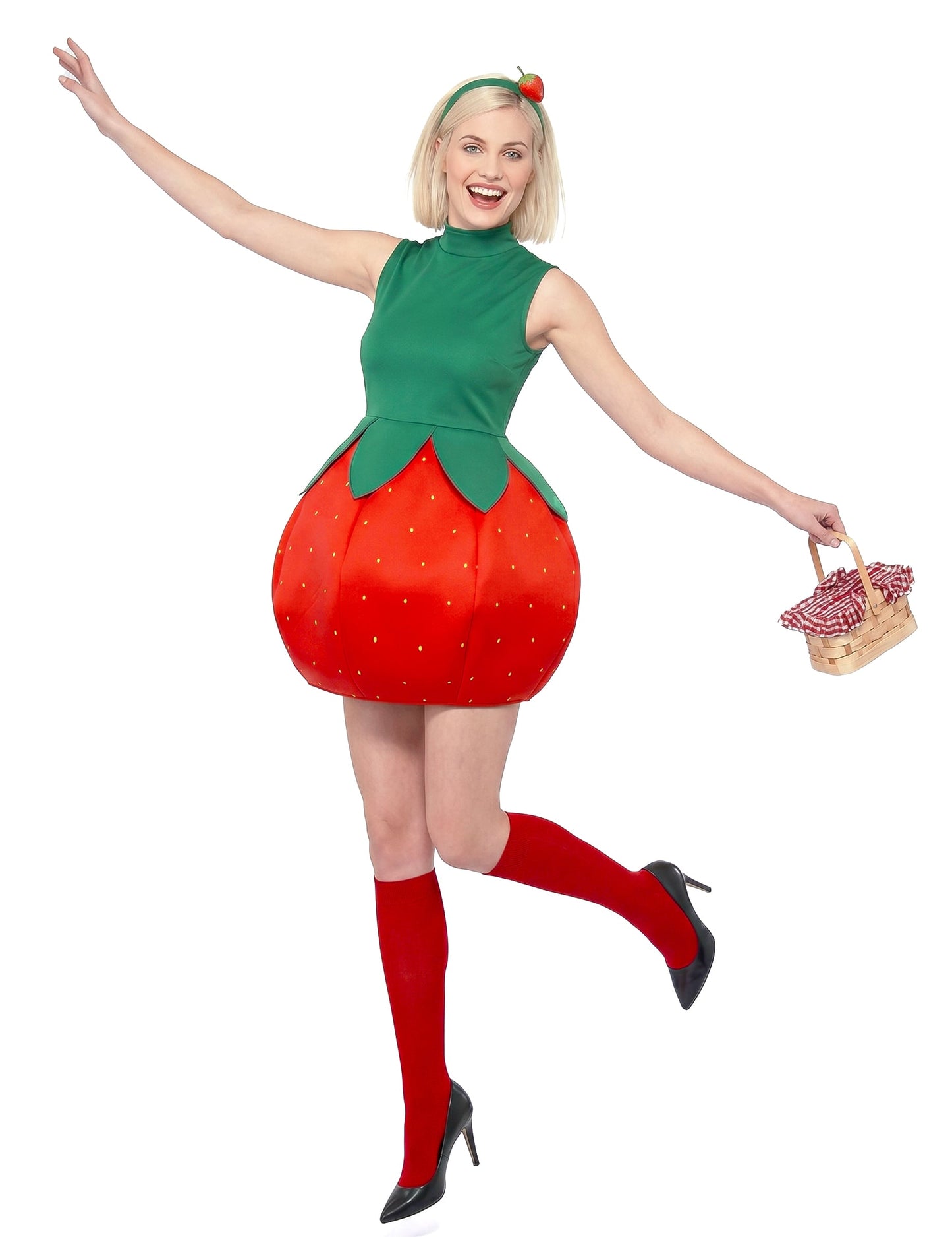 Disfraz vestido fresa Mujer