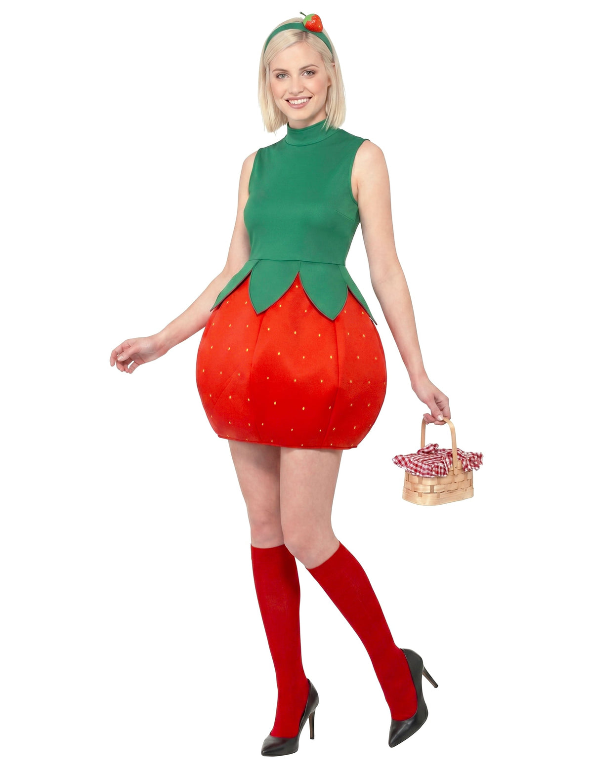 Disfraz vestido fresa Mujer