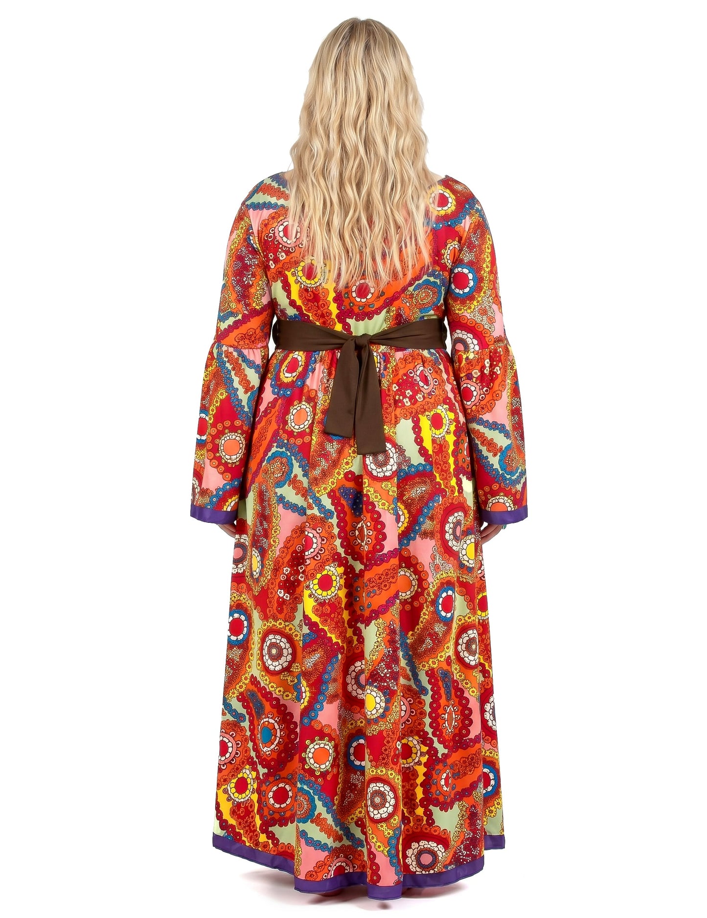 Disfraz vestido hippie talla grande mujer