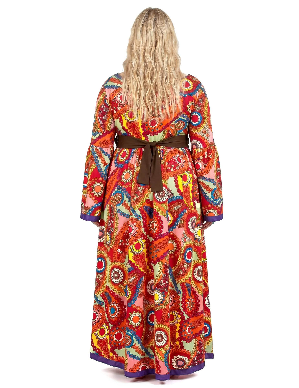 Disfraz vestido hippie talla grande mujer 