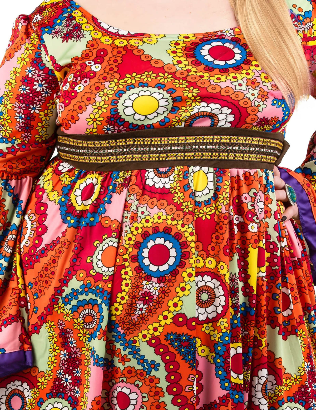 Disfraz vestido hippie talla grande mujer 